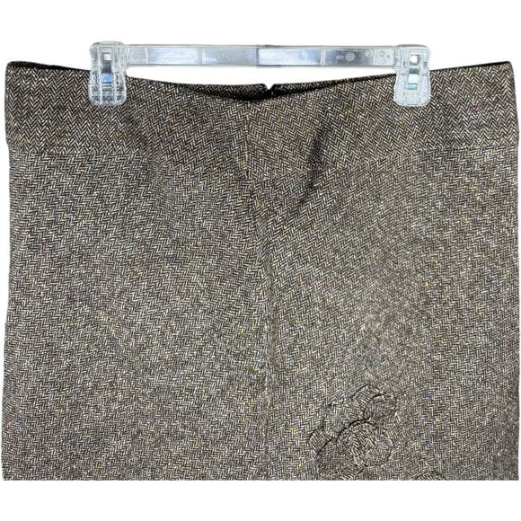 George Brown Tweed Herringbone Skirt Size 14 Wool Blend NWT Lined Back Zip - Picture 5 of 10